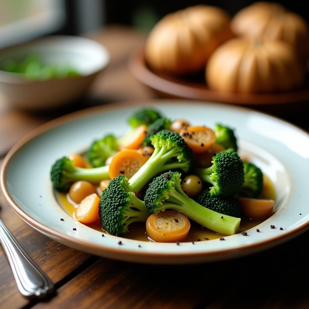 Ensalada Templada de Brócoli, Almendras y Sésamo