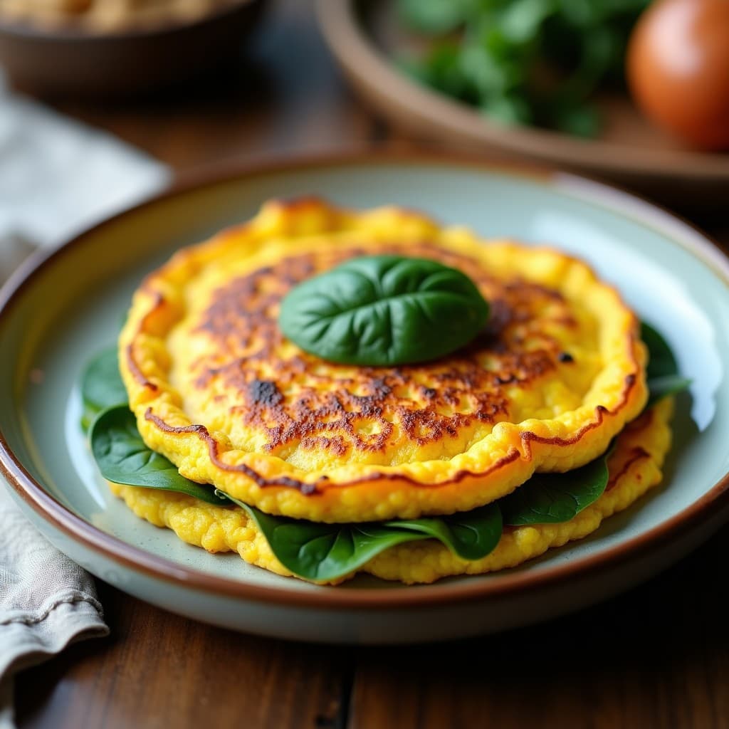 Tortilla Rápida de Garbanzos y Espinacas