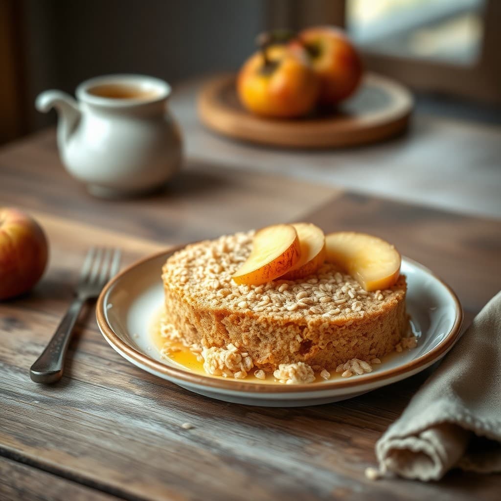 Avena Horneada con Manzana y Canela (Estilo Pastel)