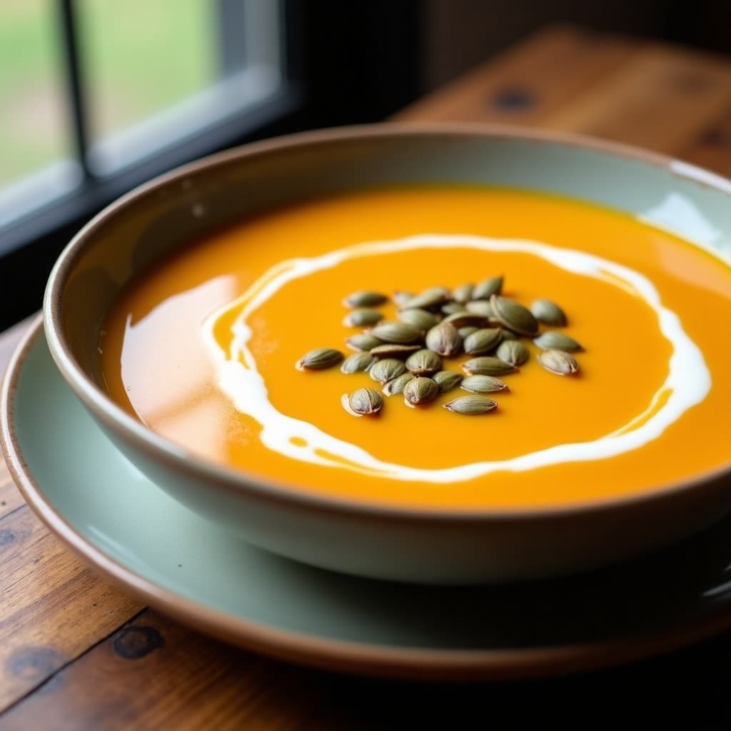 Crema Sedosa de Calabaza y Jengibre Asado