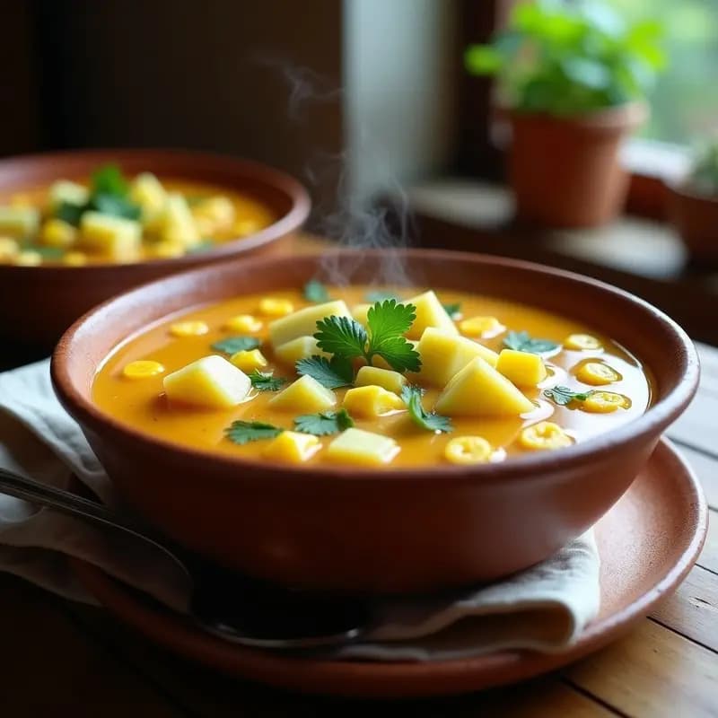 Ajiaco Colombiano Vegano con 3 Tipos de Papa: Receta en Olla Lenta y Reconfortante