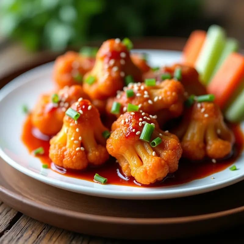 Alitas de Coliflor Crujientes con Salsa de Gochujang: Receta Coreana en Airfryer Sin Aceite