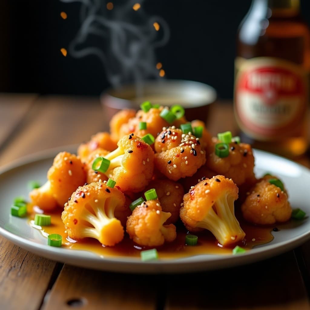 Alitas de Coliflor con Glaseado de Miel y Sésamo: Aperitivo Crujiente en Airfryer