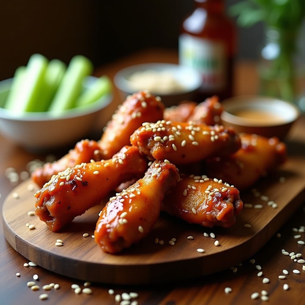 Alitas de Pollo al BBQ con Glaseado de Miel y Sésamo: Receta Americana en Airfryer