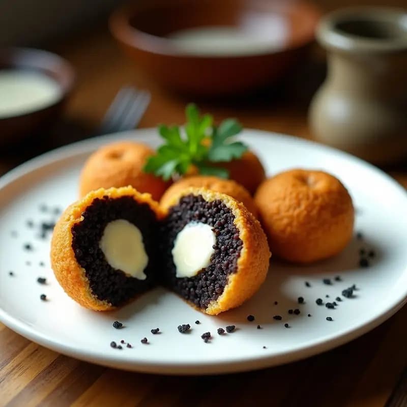 Arancini de Risotto Negro con Queso de Cabra: bocados Sicilianos en Airfryer