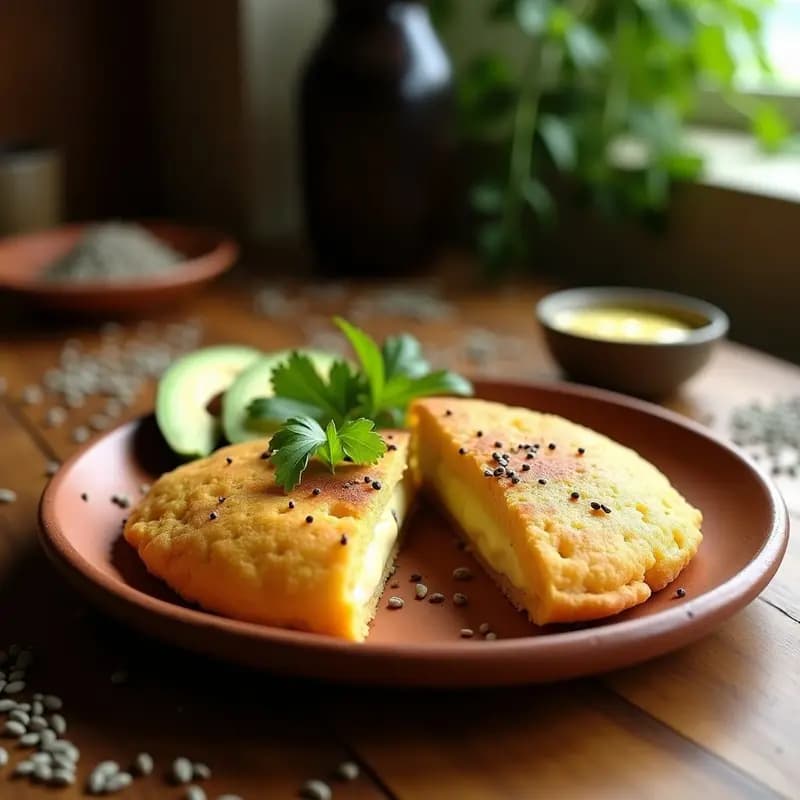 Arepa de Chía y Queso de Anacardos: Desayuno Colombiano Sin Gluten y Sin Lácteos