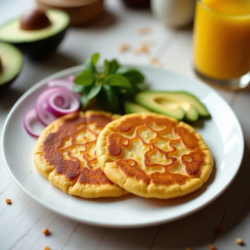 Arepa de Harina de Plátano y Semillas de Amaranto: Desayuno Vegano Sin Horno