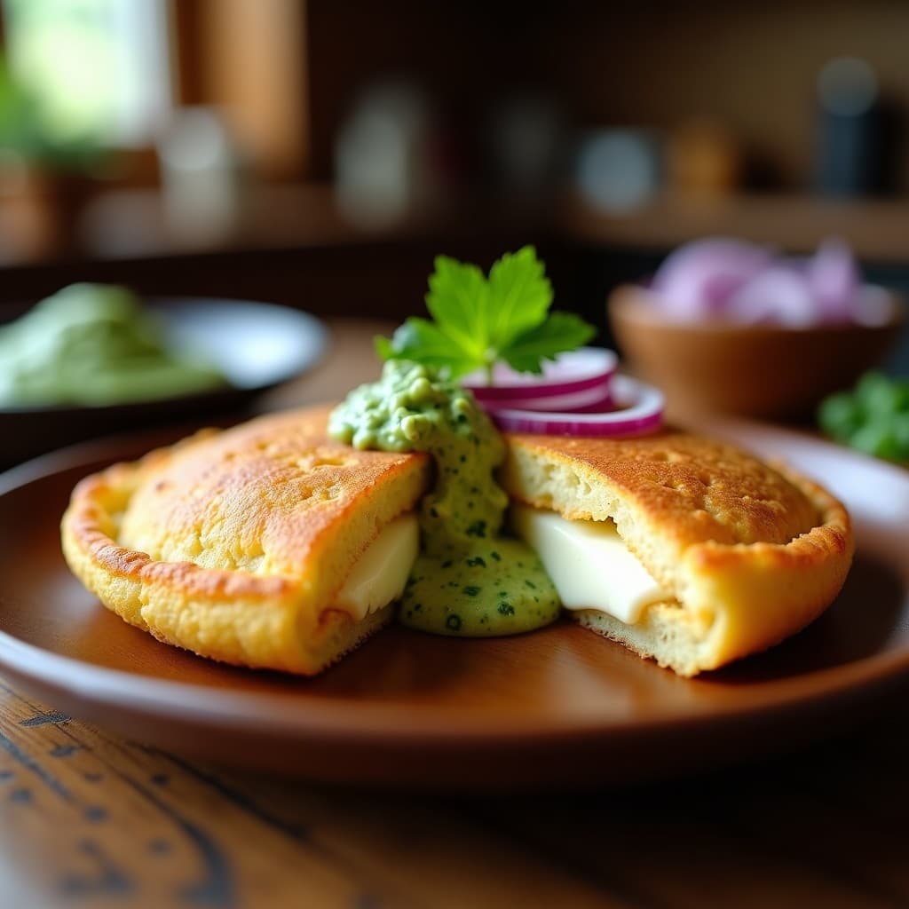 Arepa de Ñame y Queso de Soja con Guasacaca de Espinacas: Receta Venezolana Sin Gluten y Vegana