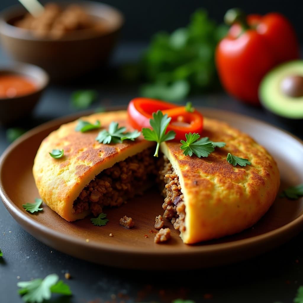 Arepa Rellena de Carne Mechada de Champiñones: Receta Venezolana Vegana en Airfryer