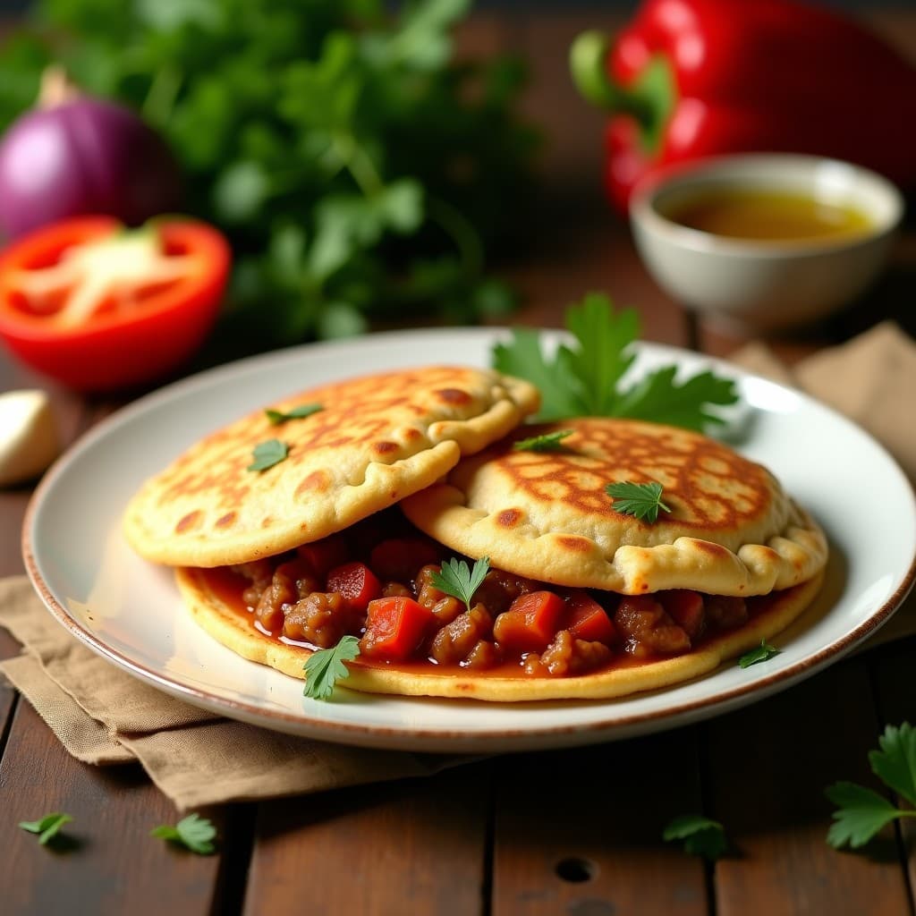 Arepas de Harina de Arroz con Relleno de Guiso de Seitan: Receta Sin Gluten y Alta en Proteína