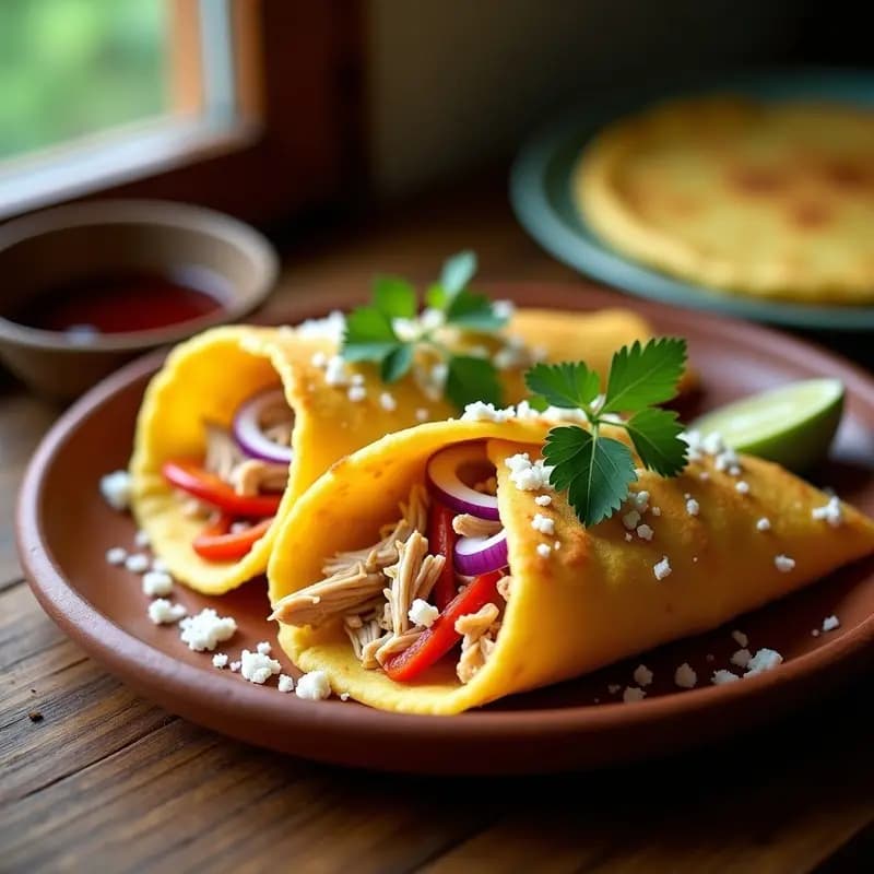 Arepas de Maíz Blanco Rellenas de Pollo Desmenuzado: Receta Venezolana Tradicional