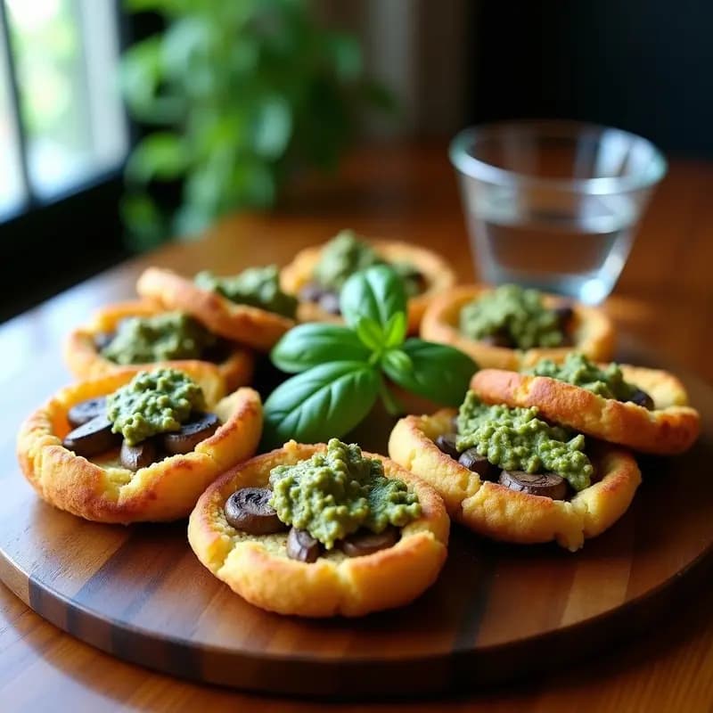 Arepas de Quinoa con Relleno de Hongos Portobello y Pesto de Albahaca: Receta Sin Gluten