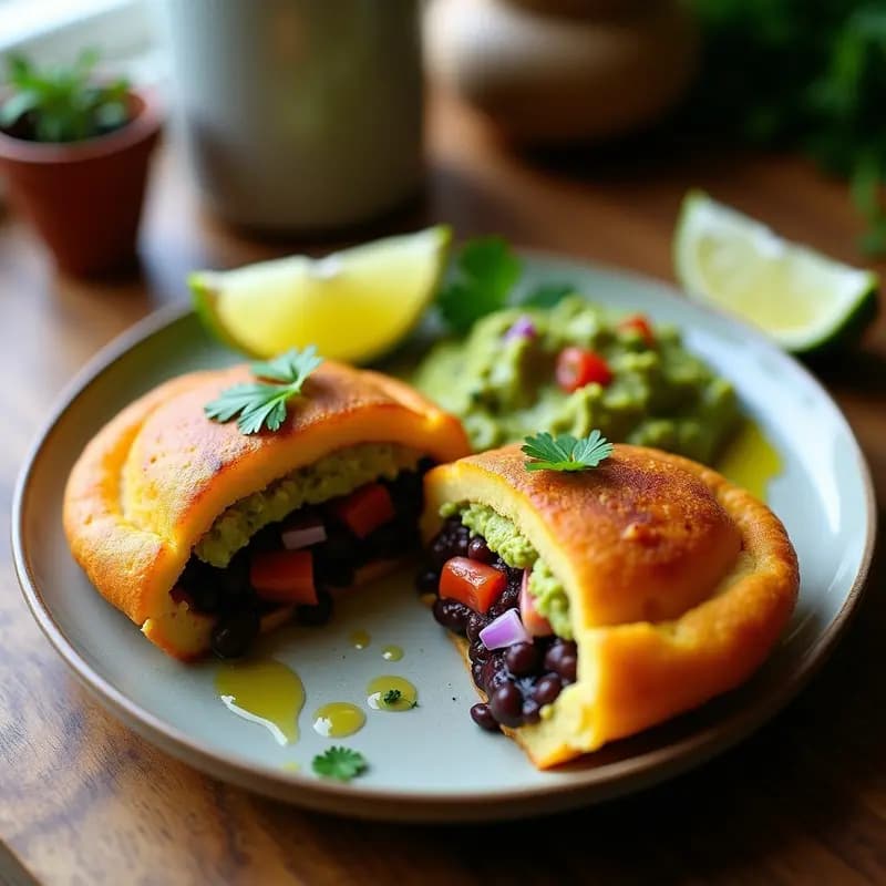 Arepas de Yuca Rellenas de Guacamole y Black Beans: Receta Vegana y Sin Gluten