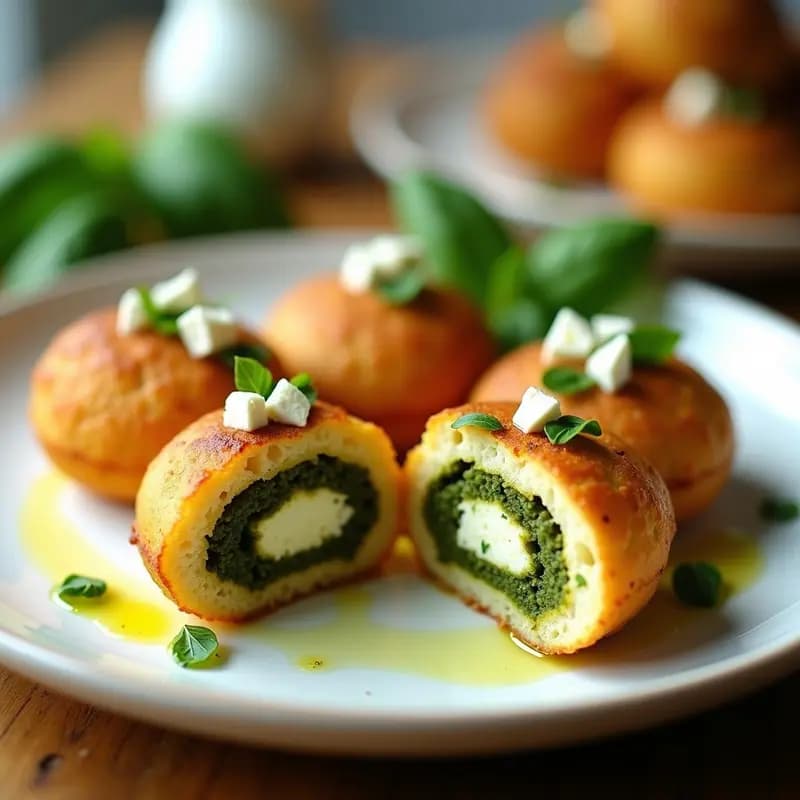 Arepas de Yuca y Queso Feta Rellenas de Pesto de Albahaca: Receta Venezolana-Griega en Airfryer