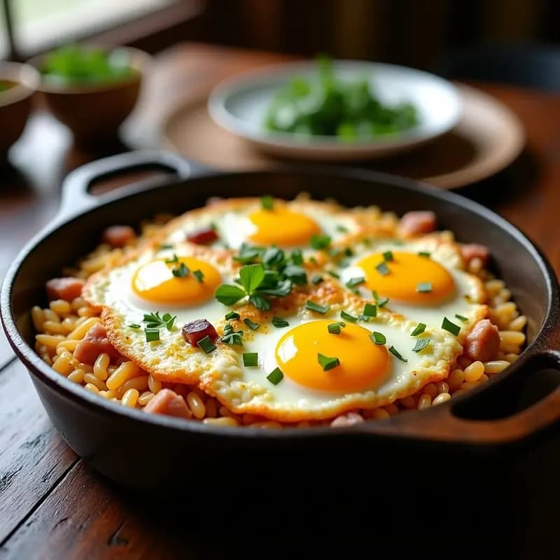 Arroz con Costra de Atún y Huevos: Receta Alicantina en Sartén