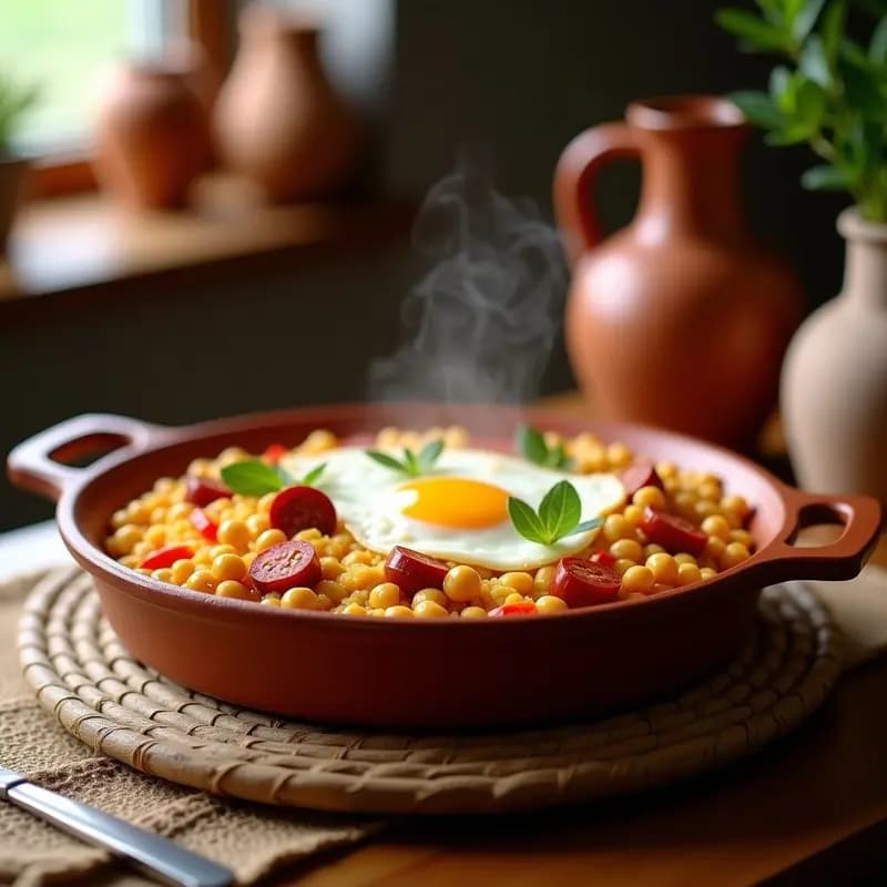 Arroz con Costra: Receta Valenciana con Chorizo y Garbanzos en Cazuela