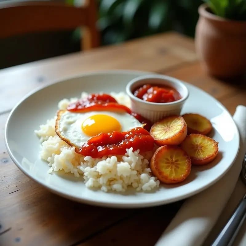 Arroz a la Cubana con Salsa de Tomate Casera: Plato Infantil que Enamora