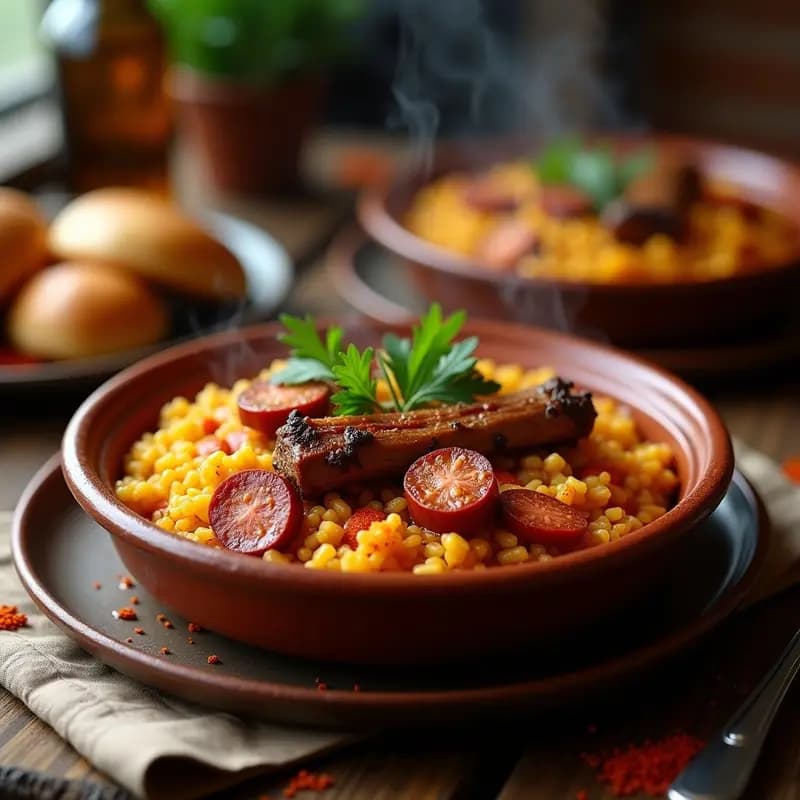 Arroz a la Zamora con Costillas de Cerdo y Chorizo: Receta Española de Olla en 1 Hora