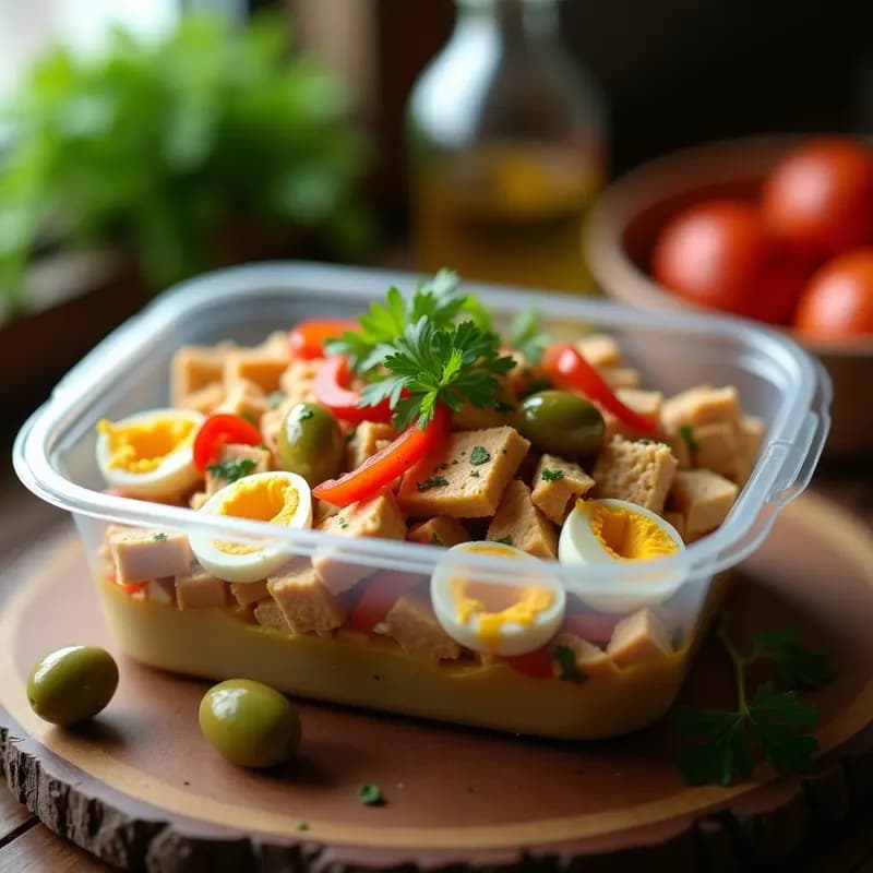 Bandedilla de Atún con Huevos Duros y Aceitunas: Receta Española para Tupper
