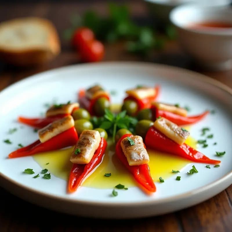 Banderillas de Anchoa y Pimiento Asado: Tapa Vasca Rápida y Elegante en 10 Minutos
