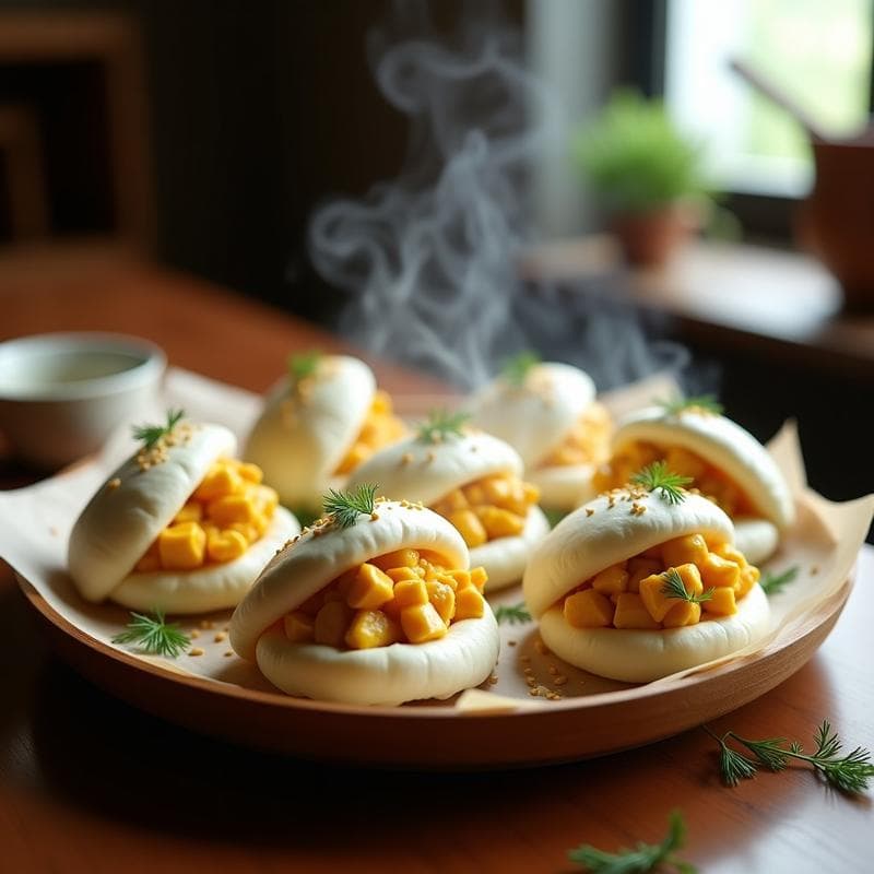 Bao Buns de Pollo al Curry con Eneldo: Receta China en Olla Express en 20 Minutos