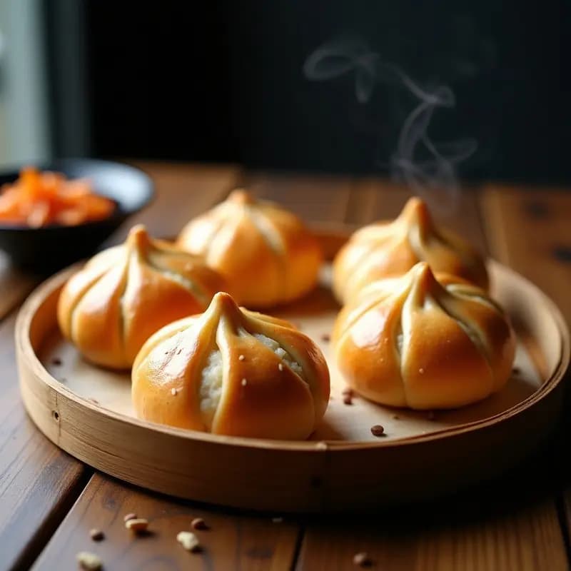 Bao Buns Veganos de Tofo y Kimchi: Receta China Fermentada en Airfryer
