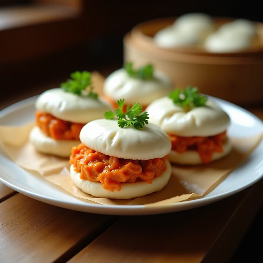 Bao de Pollo al Curry Roja y Lemongrass: Receta Tailandesa en Vapor con Sabor Auténtico