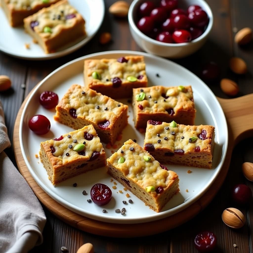 Barritas de Proteína de Pistacho y Cerezas Deshidratadas: Snack Keto para Deporte en 15 Minutos