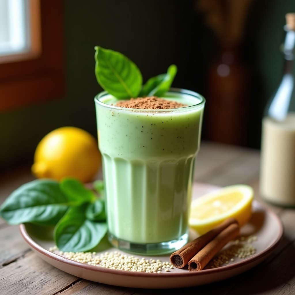 Batido de Lucuma, Espinaca y Leche de Quinoa: Bebida Perúana Superfood en 5 Minutos