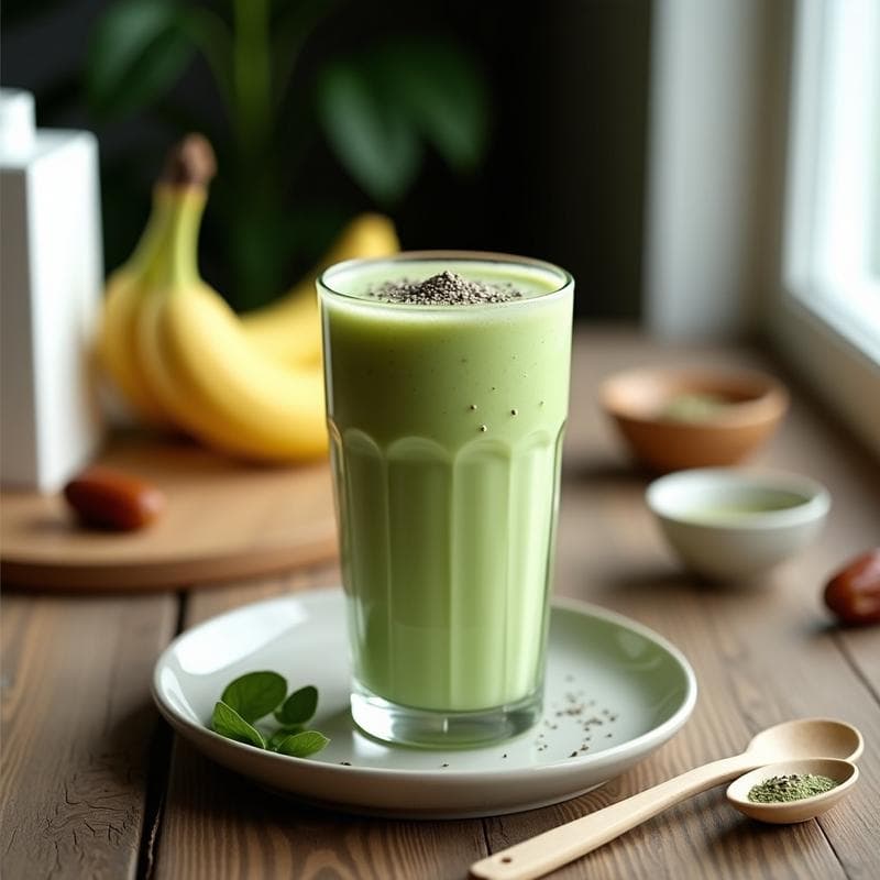 Batido de Moringa y Plátano con Leche de Almendras: Smoothie Energético y Detox en 5 Minutos