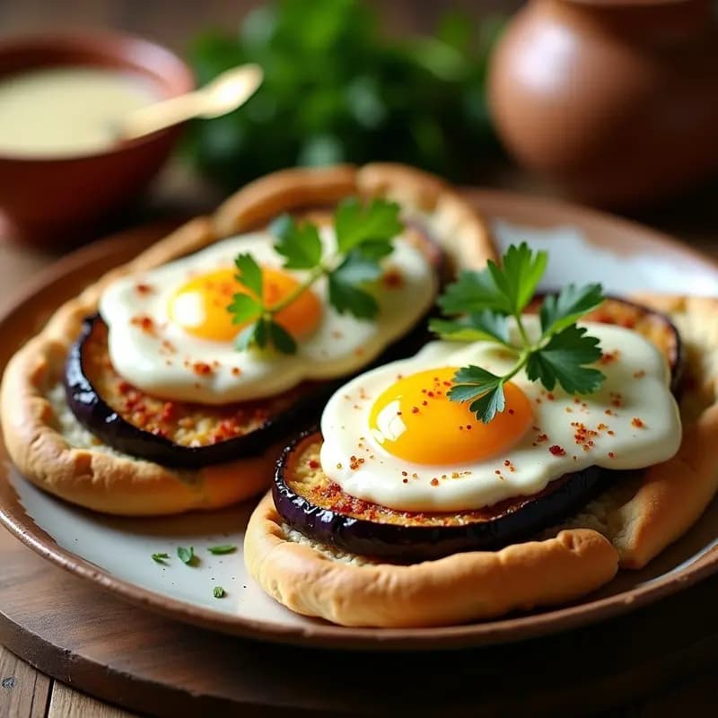Bdit Shebaa de Huevo y Berenjena: Receta Libanesa para Desayunar con Pan Pita