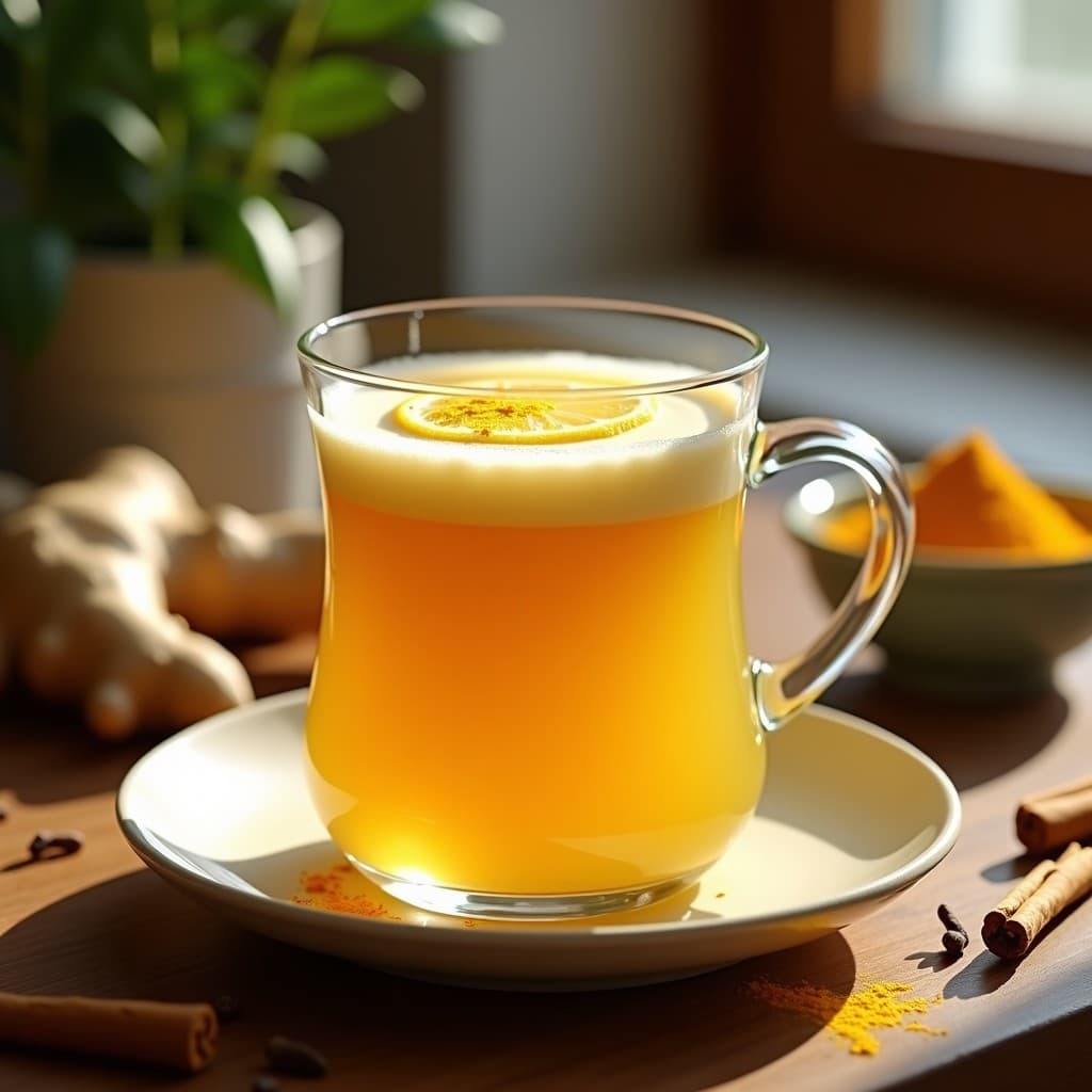 Bebida de Té de Jengibre y Kurkuma con Leche de Almendras: Refresco Ayurvédico Detox