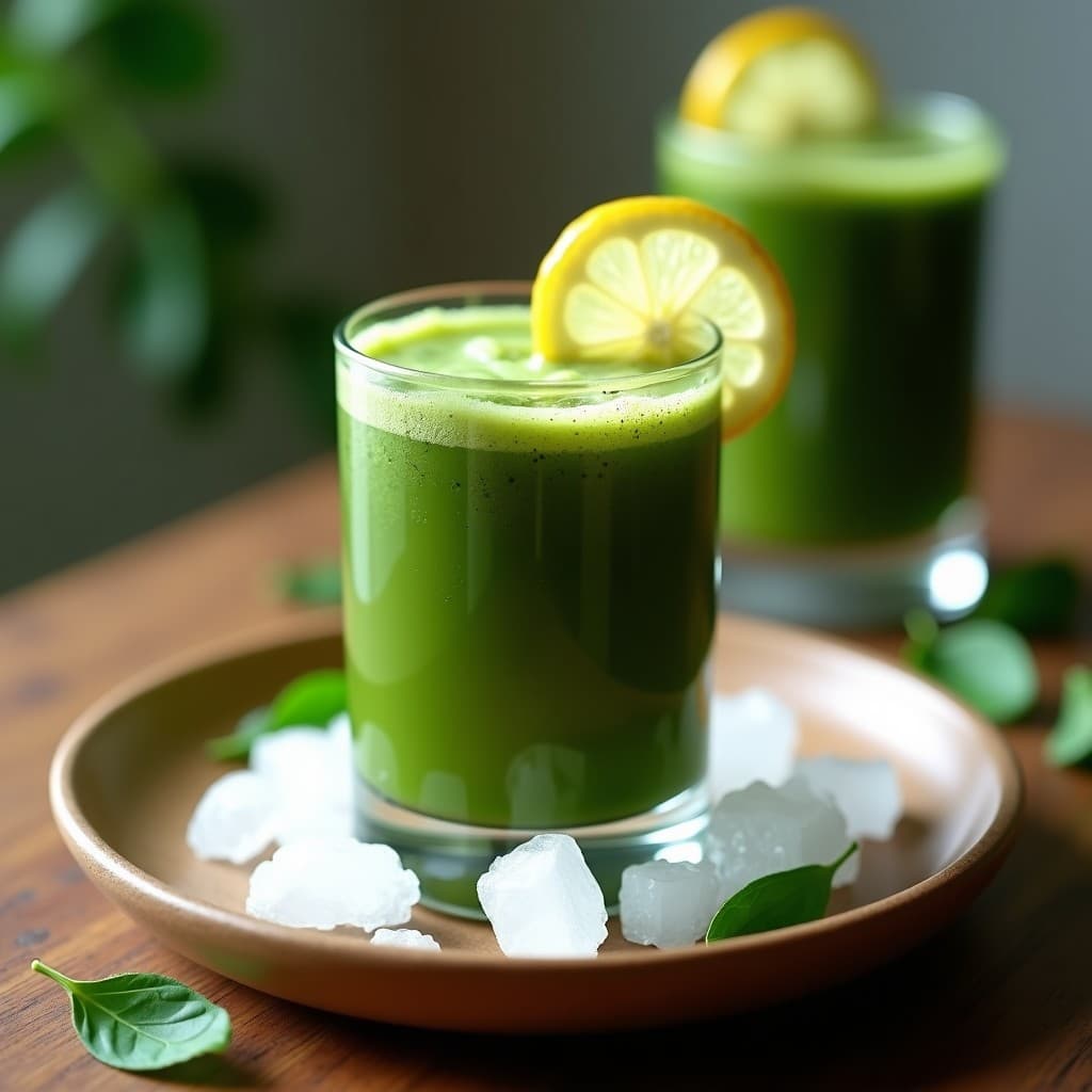 Bebida de Zumo de Noni y Jengibre con Espirulina: Shot Detox Hawaiano