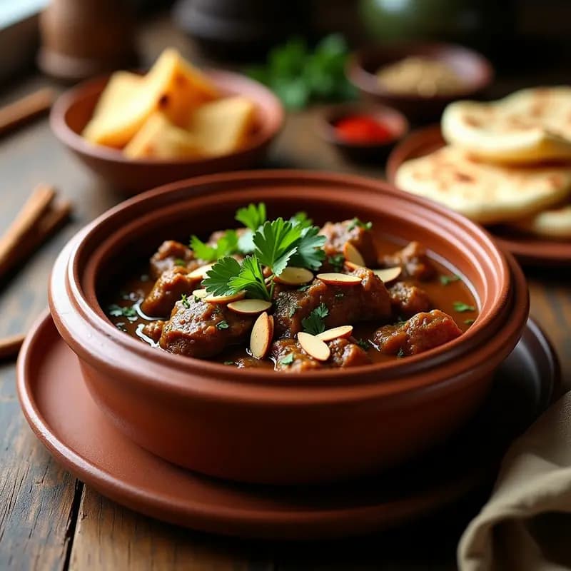 Bharat de Cordero con Especias Marroquíes: Guiso traditional en Olla de Barro