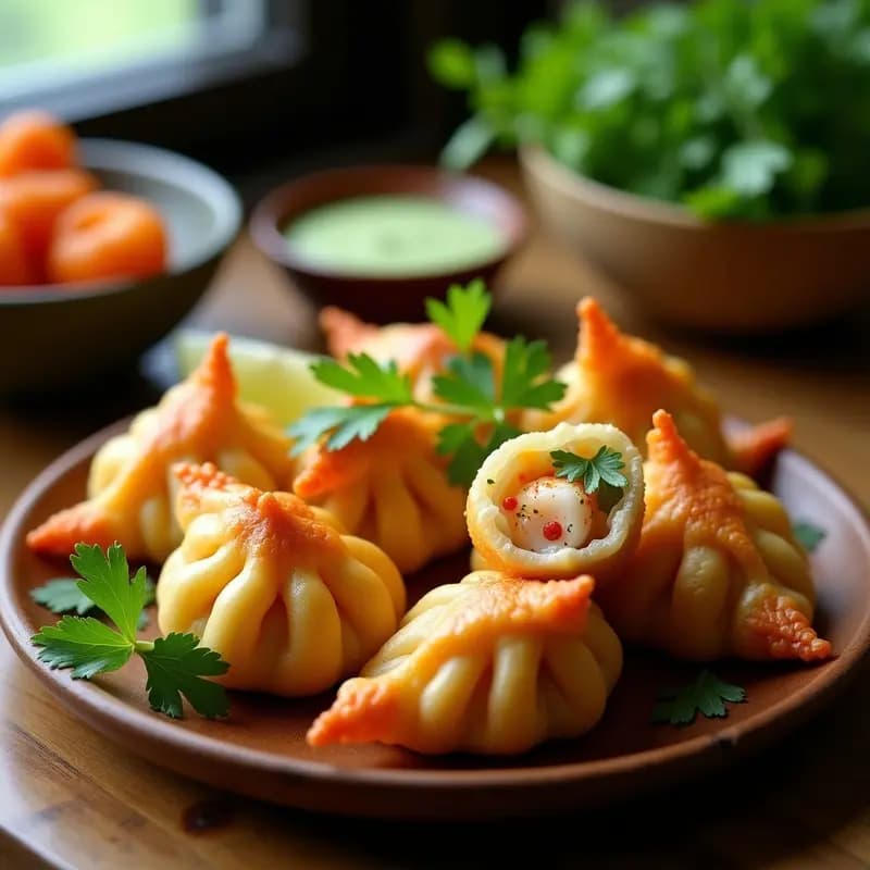 Binh Danh de Camarones y Pan de Yuca: Empanadas Vietnamitas Crujientes en Airfryer