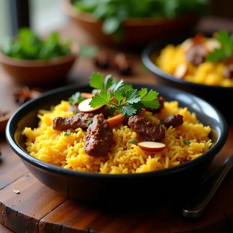 Biryani de Cordero con Azafrán y Almendras: Receta India para Ocasiones Especiales