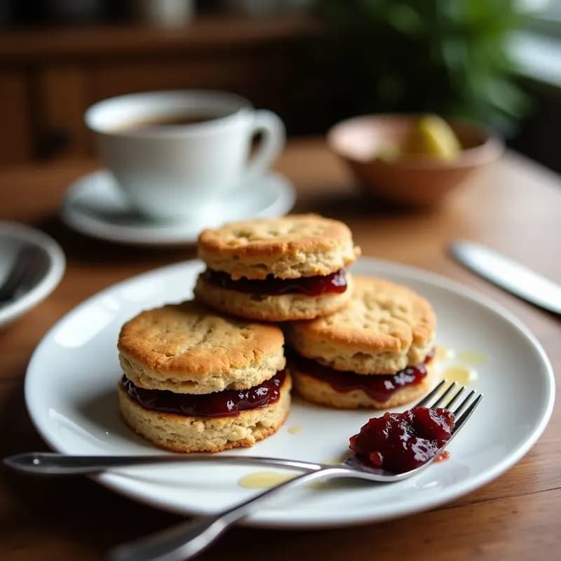 Biscuit de Harina de Trigo Sarraceno y Mermelada de Higo Negro: Desayuno Sin Gluten
