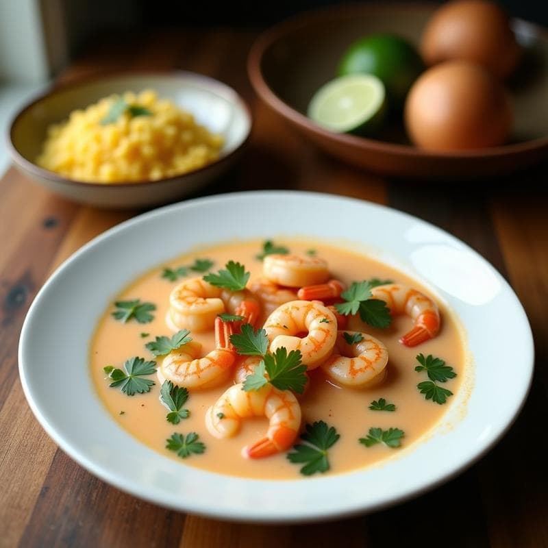 Bobó de Camarón con Leche de Coco y Cilantro: Receta Brasileira Sin Gluten