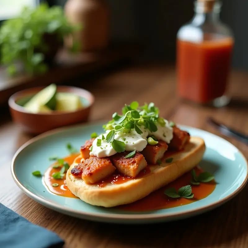 Bocadillo de Pollo Frito Crujiente con Queso Azul: Receta Rápida en 20 Minutos