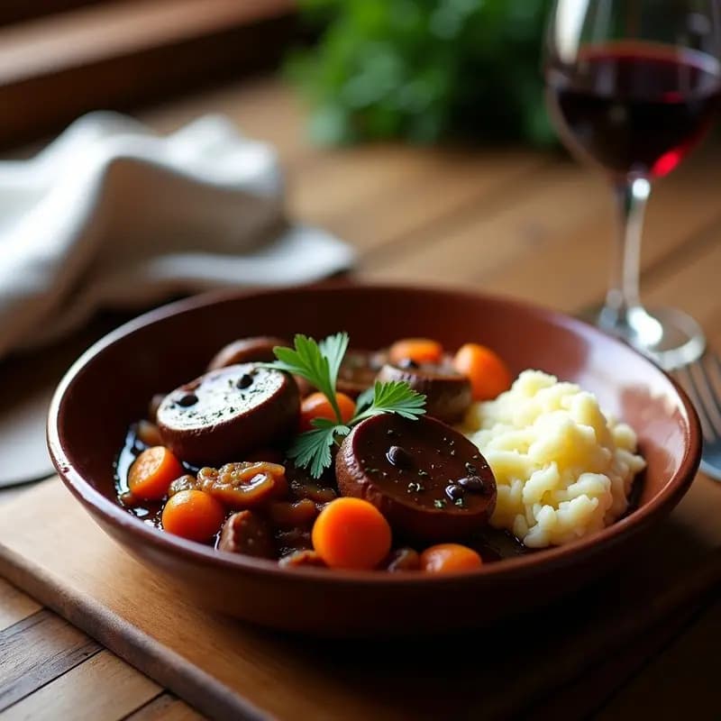 Bœuf Bourguignon Vegano con Hongos Portobello y Vino Tinto: Receta Francesa en Olla Express