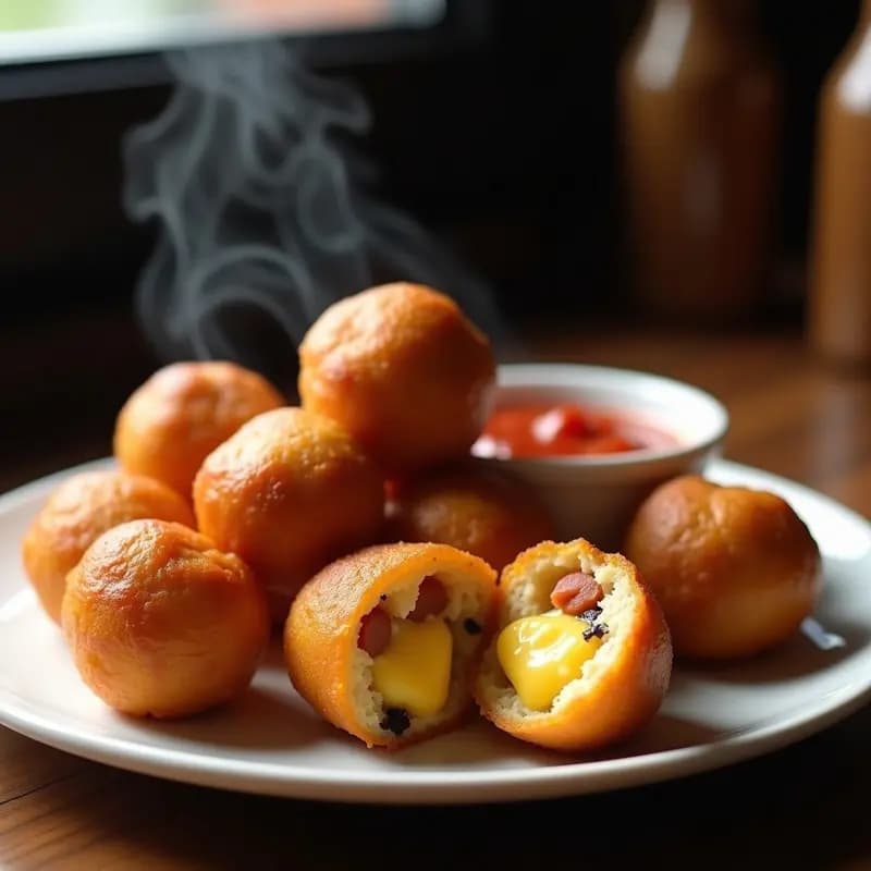 Bolitas de Queso Fundido con Chorizo y Pan rallado: Snack Crujiente y Sabroso