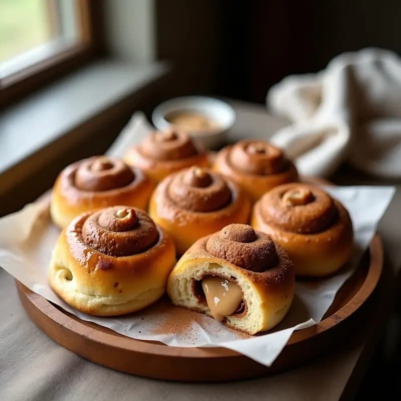 Bollos de Canela Suizos con Crema de Cacahuete: Desayuno Alto en Energía sin Azúcar