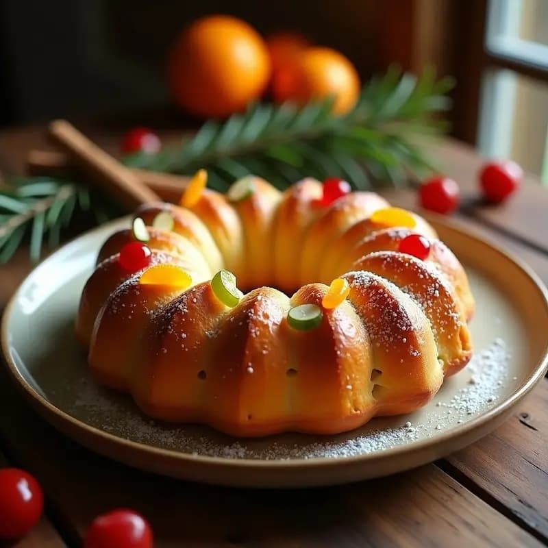 Bolo-Rei Portugués con Frutas Escarchadas: Pan Dulce Navideño Sin Azúcar