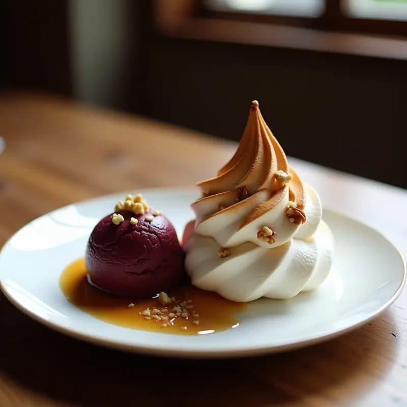 Boule de Nuez y Miel con Helado de Vino Tinto: Postre Francés sin Horno