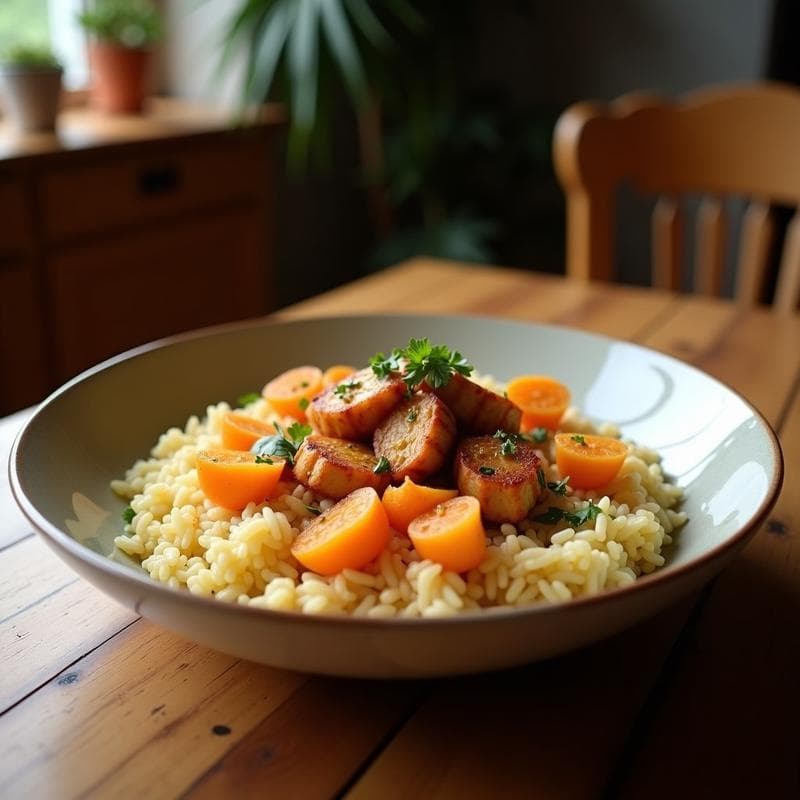 Bowl de Arroz Salvaje y Arándanos: Receta Americana con Pollo Ahumado y Vinagreta de Miel