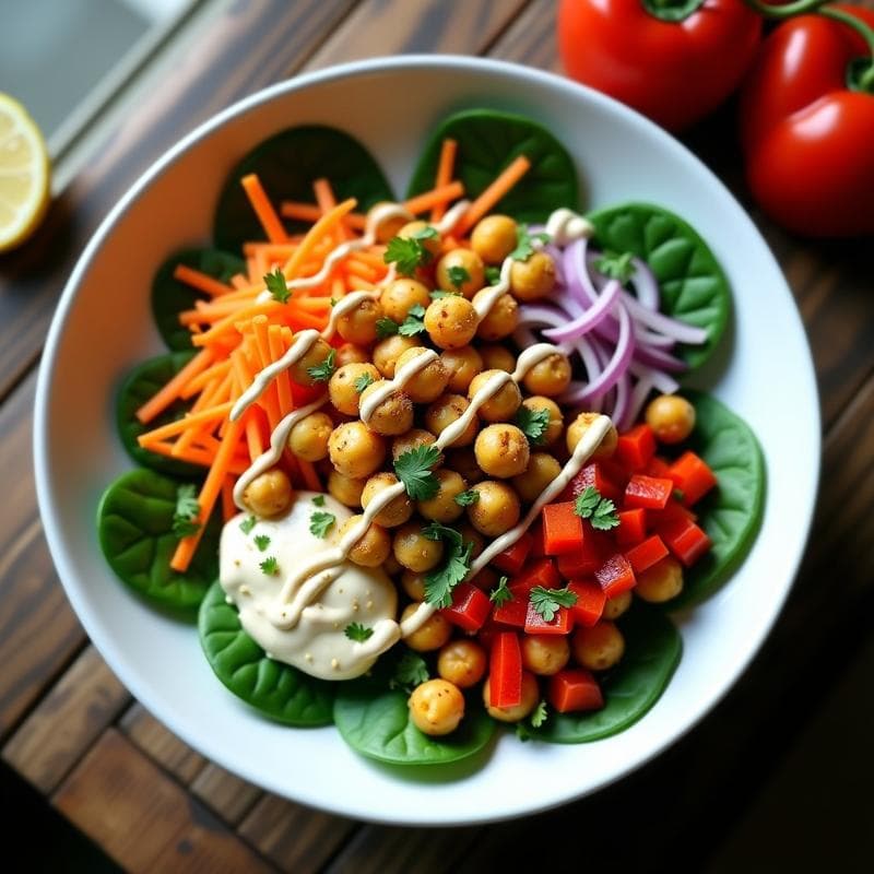 Bowl de Cúrcuma y Garbanzos Tostados: Receta Antiinflamatoria en Airfryer con Aderezo de Tahini