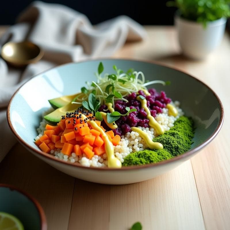 Bowl de Espirulina, Quinoa y Vegetales Fermentados con Aderezo de Limón: Receta Detox y Superalimentos