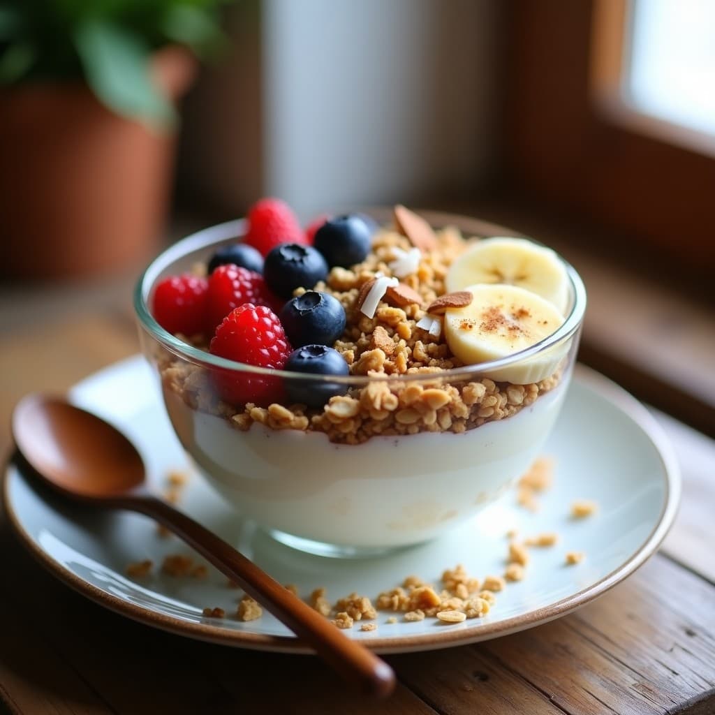 Bowl Probiótico de Yogur Griego y Granola Casera: Desayuno Alto en Proteína y Fibra