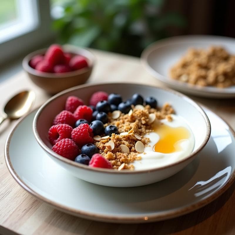 Bowl de Yogur de Cabra con Granola de Amaranto y Frutos Rojos: Desayuno Keto y Sin Gluten