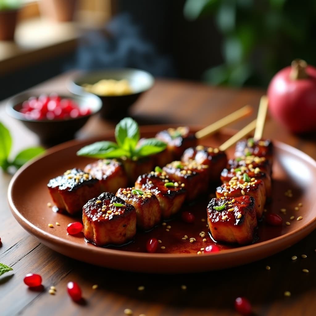 Brochetas de Cordero con Marinada de Granadina y Azafrán: Receta Marroquí en Grill con Toque Dulce